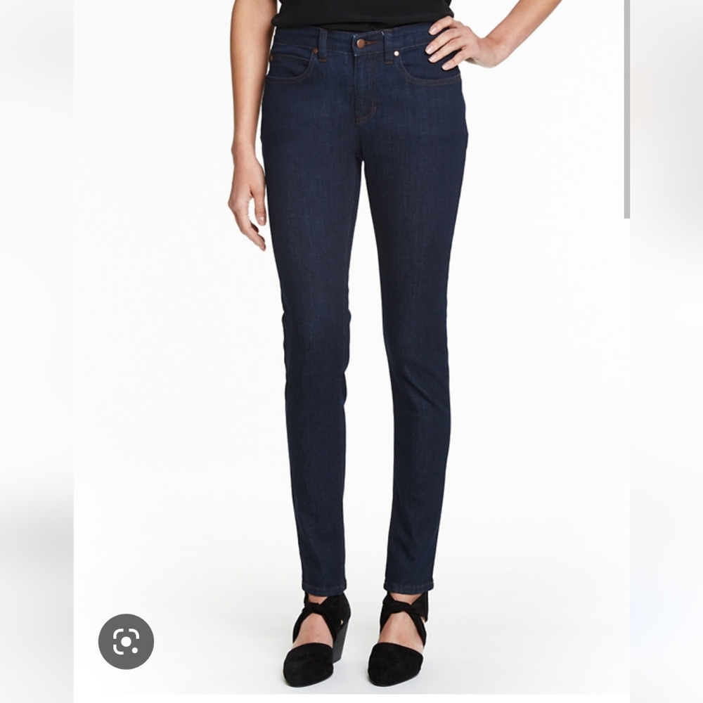 Eileen Fisher organic cotton mid-rise dark denim size 10